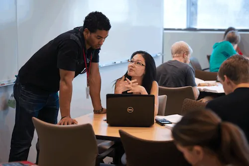 tutor working with a student