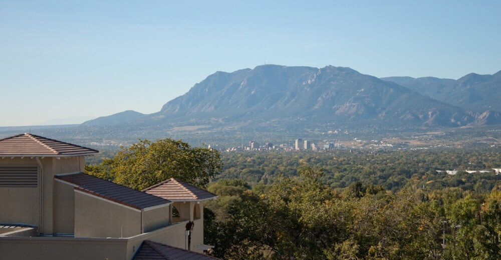 photo of the mountain range behind campus